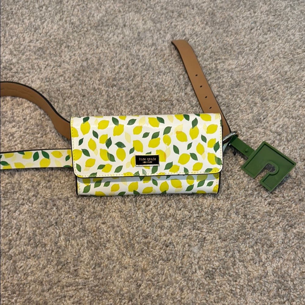 Kate Spade Yellow and Green Lemon Print Bag